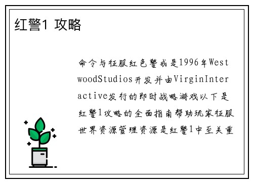 红警1 攻略